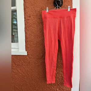 Aerie Offline Womens Leggings Ribbed Braided Texture Coral Orange Unsized